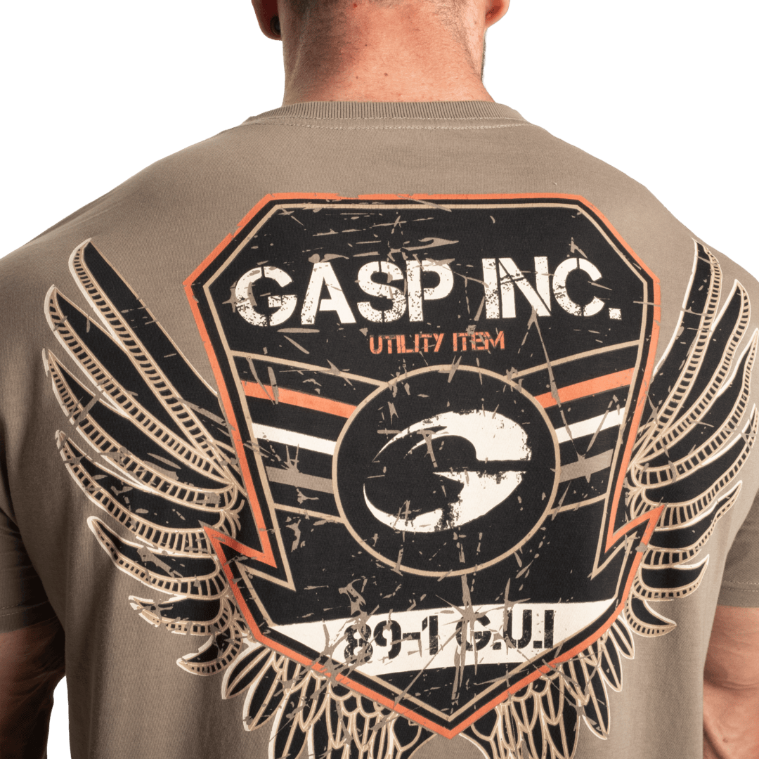 Gasp Utility Street Tee | 100% Cotton | Fit Around Chest/Shoulders | Loose Around Waist | Washed Vintage Look |