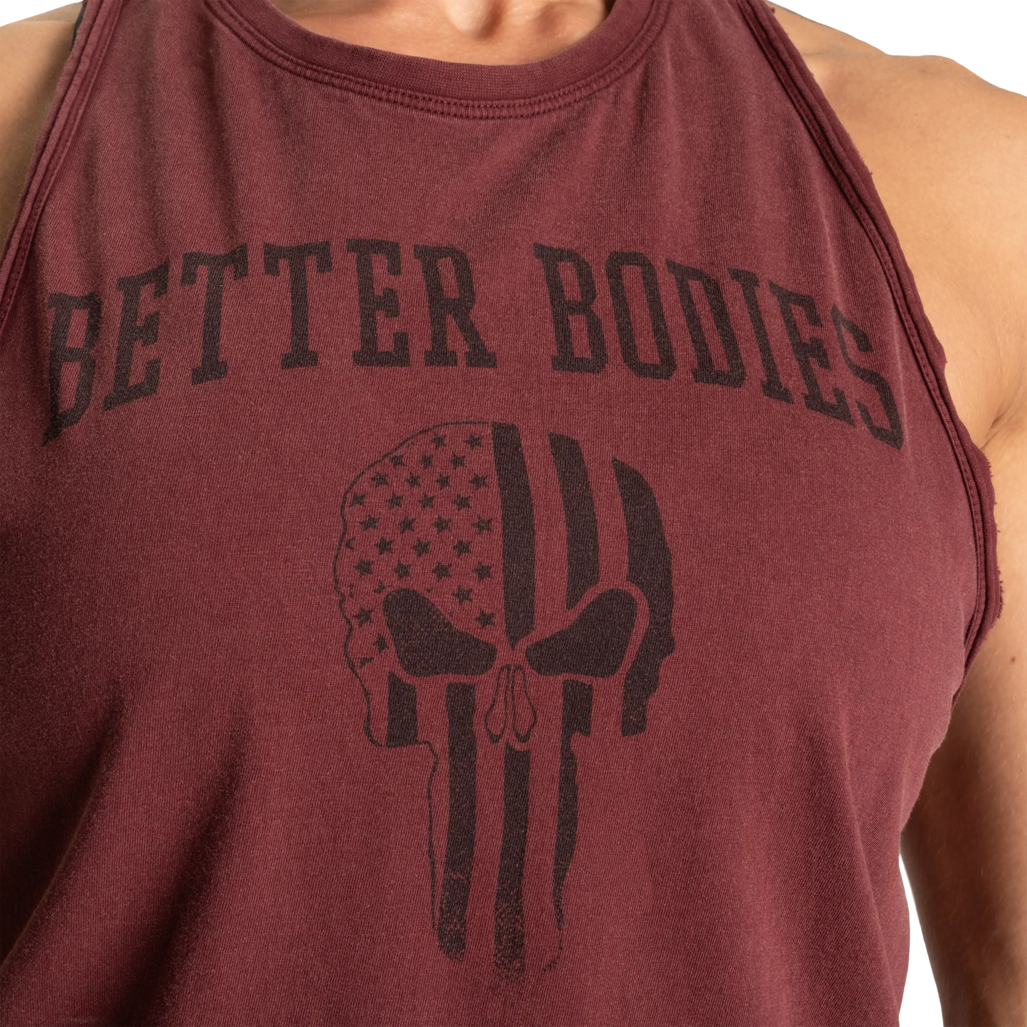 Better Bodies Skull Empire Tank | Soft Washed Cotton | Vintage Look | Raw Edges |