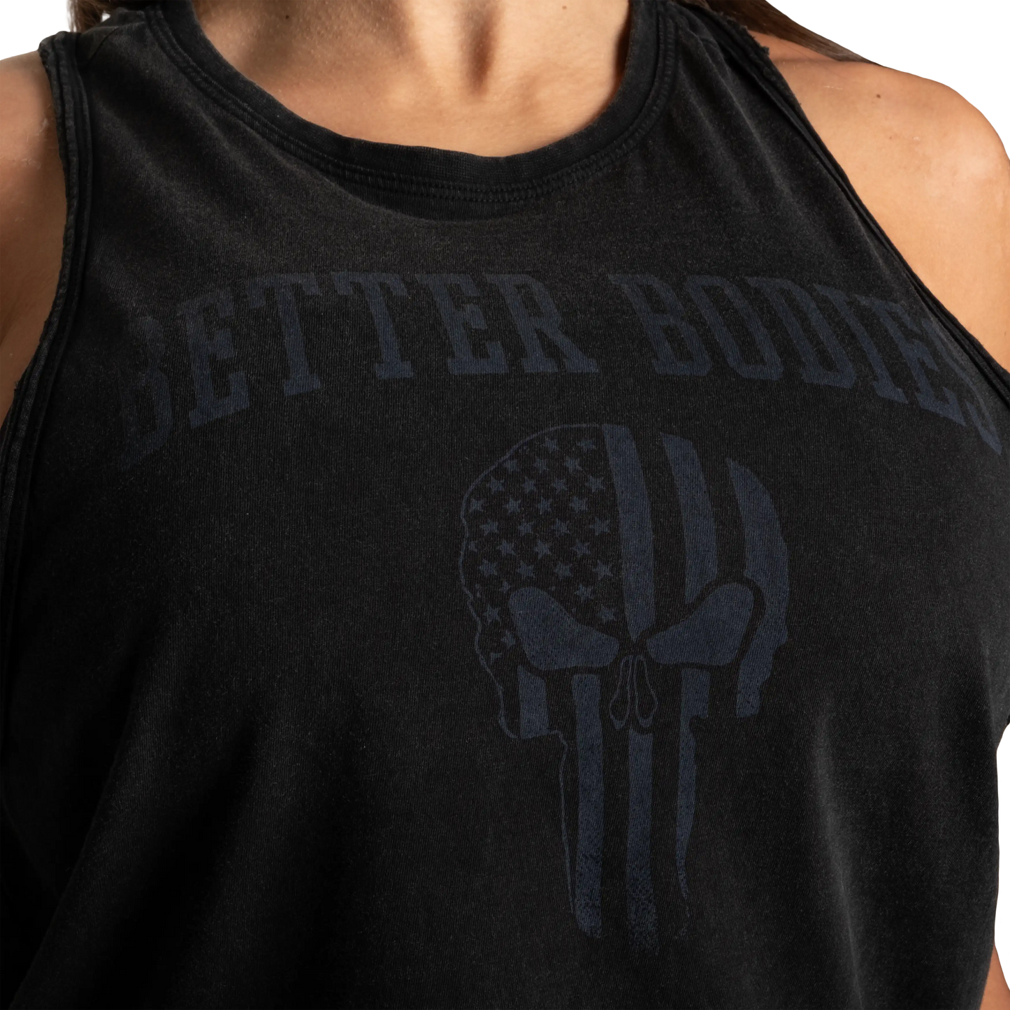 Better Bodies Skull Empire Tank | Soft Washed Cotton | Vintage Look | Raw Edges |
