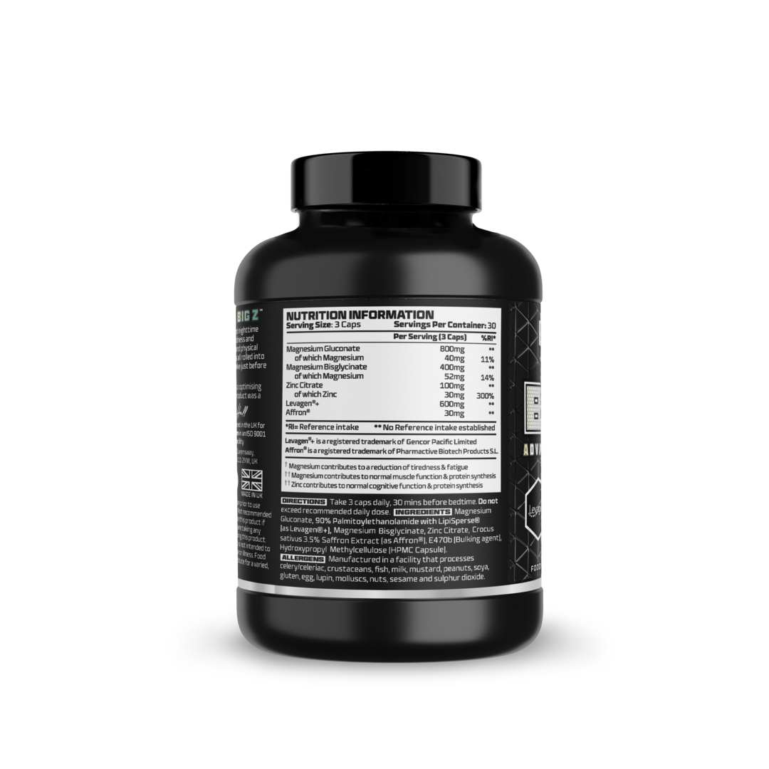 Beast Pharm Big Z- Advanced Nighttime Formula | Sleep Stress Free | 600mg Levagen+ | 30mg Affron |