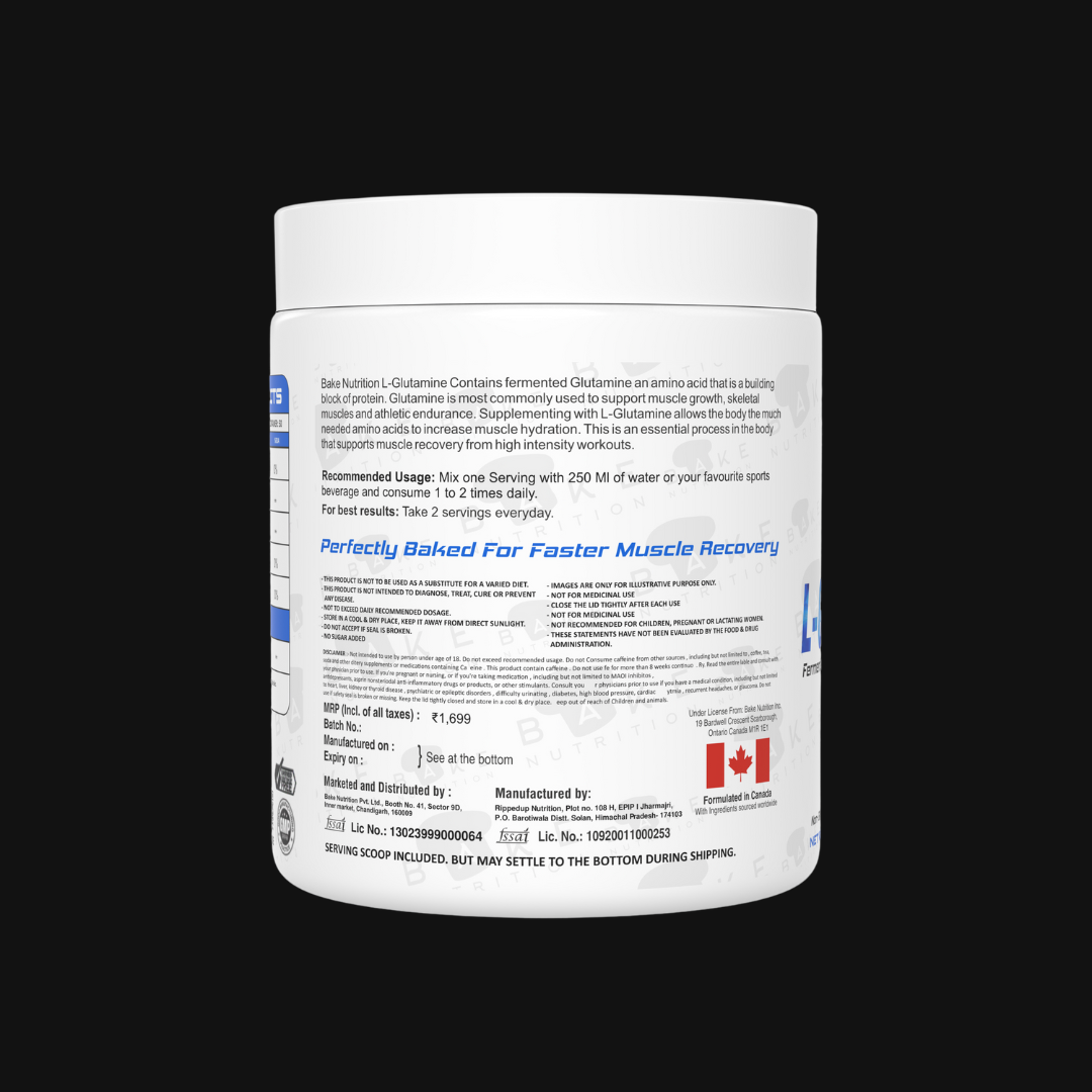 Bake Nutrition Glutamine | 100% Pure | 60 servings |