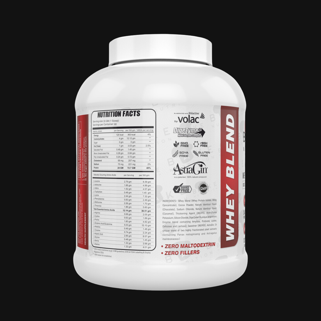 Bake Nutrition Whey Blend | Grass Fed Whey | Infused with DigeZyme® and AstraGin® | Whey Isolate & Concentrate | 55 servings |