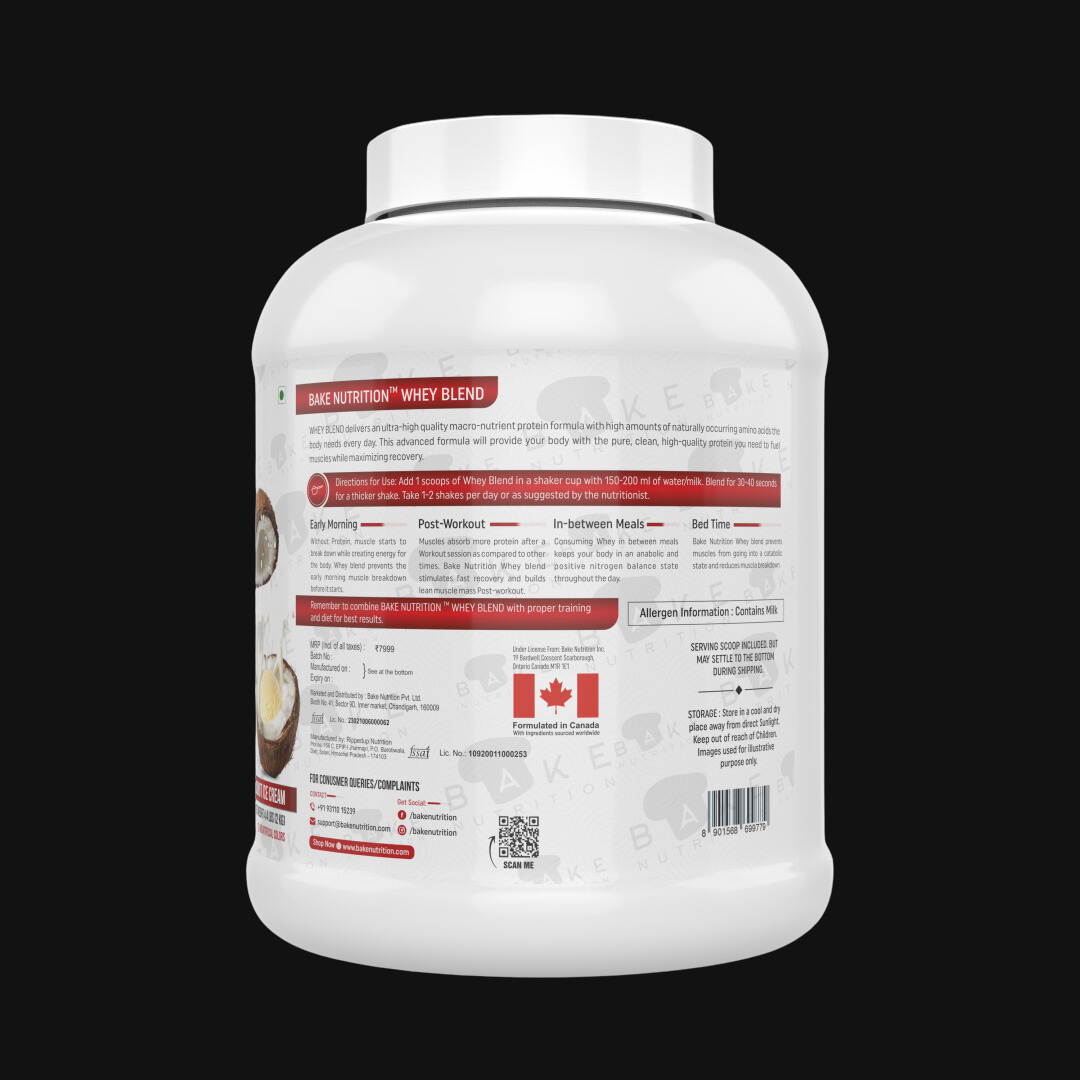 Bake Nutrition Whey Blend | Grass Fed Whey | Infused with DigeZyme® and AstraGin® | Whey Isolate & Concentrate | 55 servings |