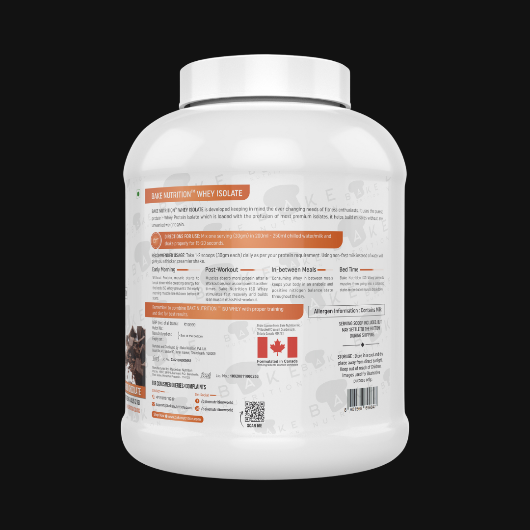 Bake Nutrition Whey ISO 90% | Grass Fed Whey | Infused with DigeZyme® and AstraGin® | 60 servings |