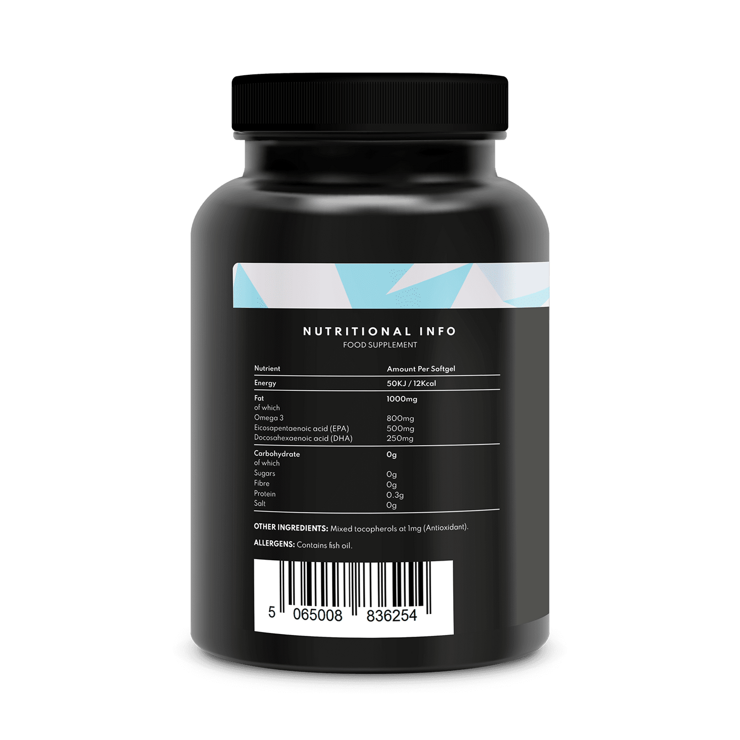 Combat Fuel Omega 3 Fish Oil | 500EPA and 250 DHA | 3 month supply | Added Tocopherols for Antioxidant benefits |