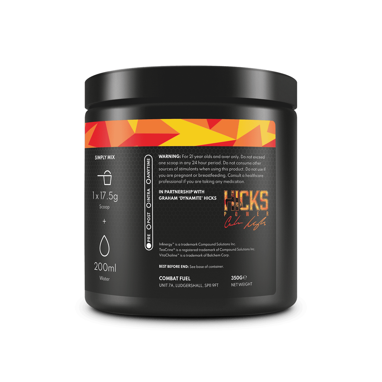 Combat Fuel Dynamite Preworkout | Laser Sharp Focus | Long Lasting Energy | 6gms of Citrulline Malate (2:1) | 400mg Caffeine | 1000mg Vitacholine™ | 200mg Patented TeaCrine® |