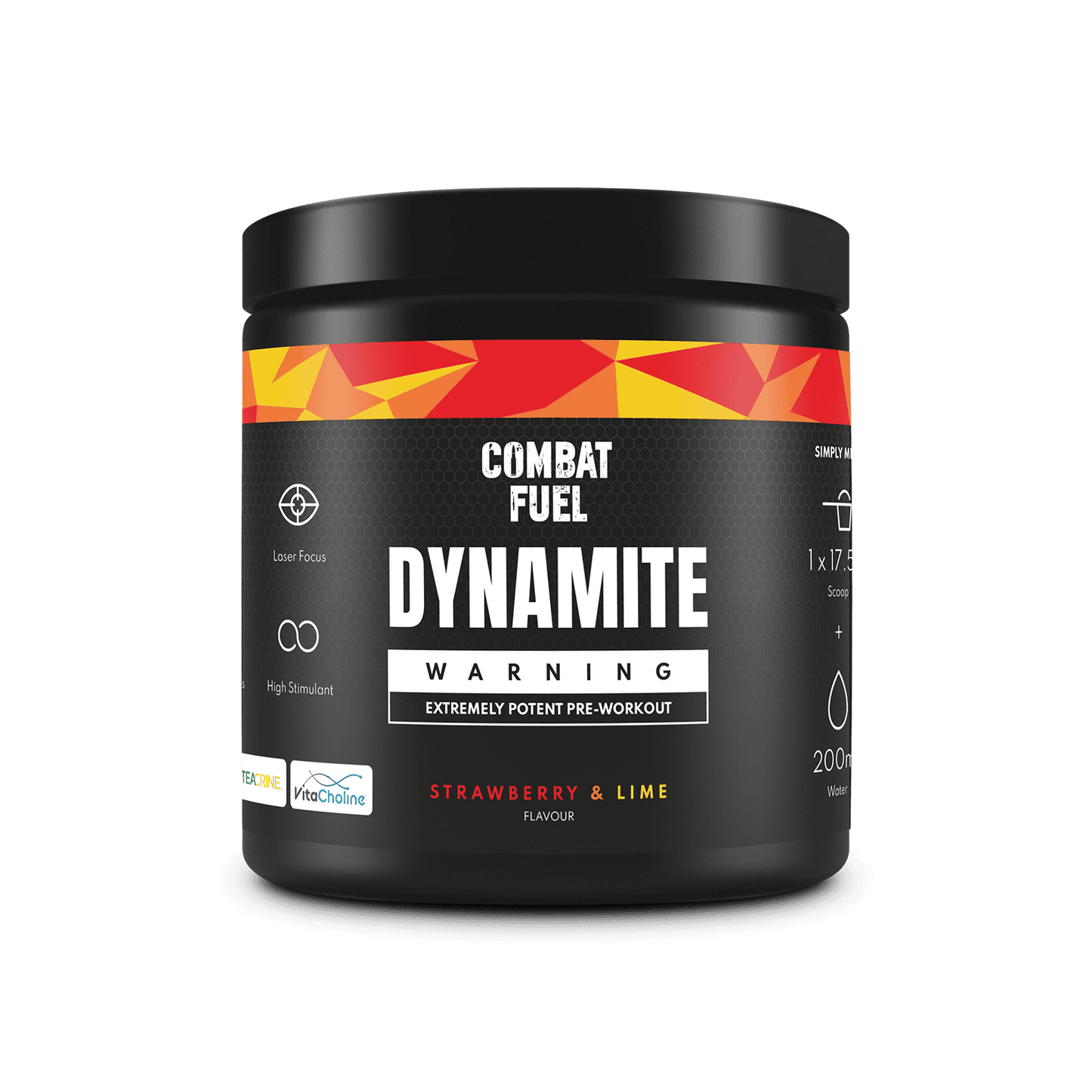 Combat Fuel Dynamite Preworkout | Laser Sharp Focus | Long Lasting Energy | 6gms of Citrulline Malate (2:1) | 400mg Caffeine | 1000mg Vitacholine™ | 200mg Patented TeaCrine® |