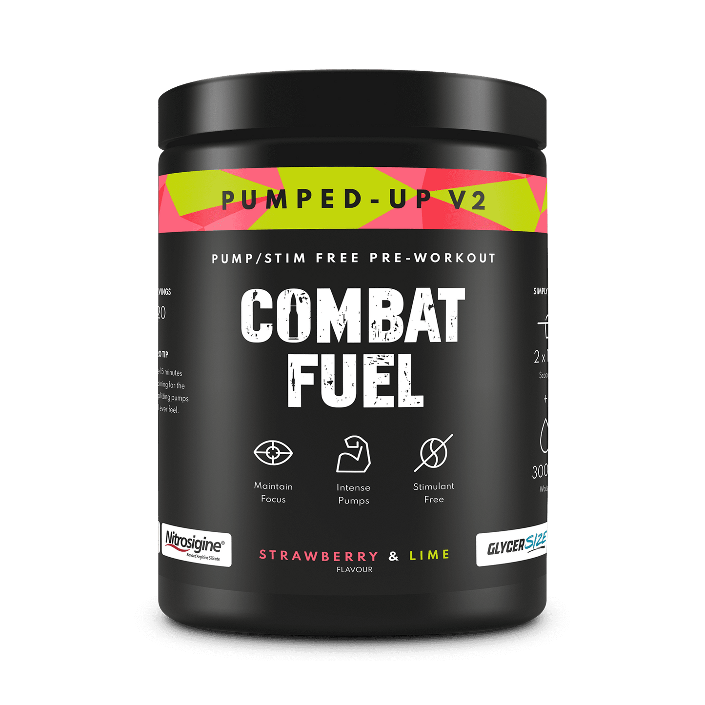 Combat Fuel Pumped Up- V2 | 6gms L- Citrulline and 5grms of GlycerSize™ | Extreme Pump | CPD Choline for Mental Clarity and Focus |