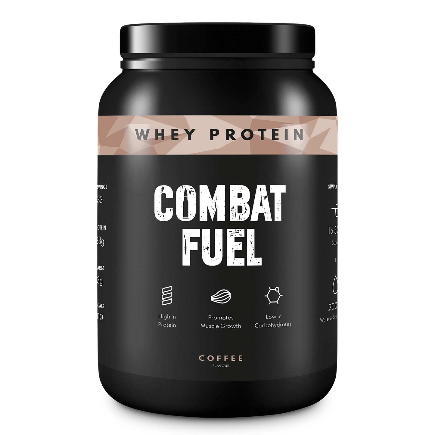 Combat Fuel Whey Protein | 24gms of Whey | 117 Calories | 33 servings |