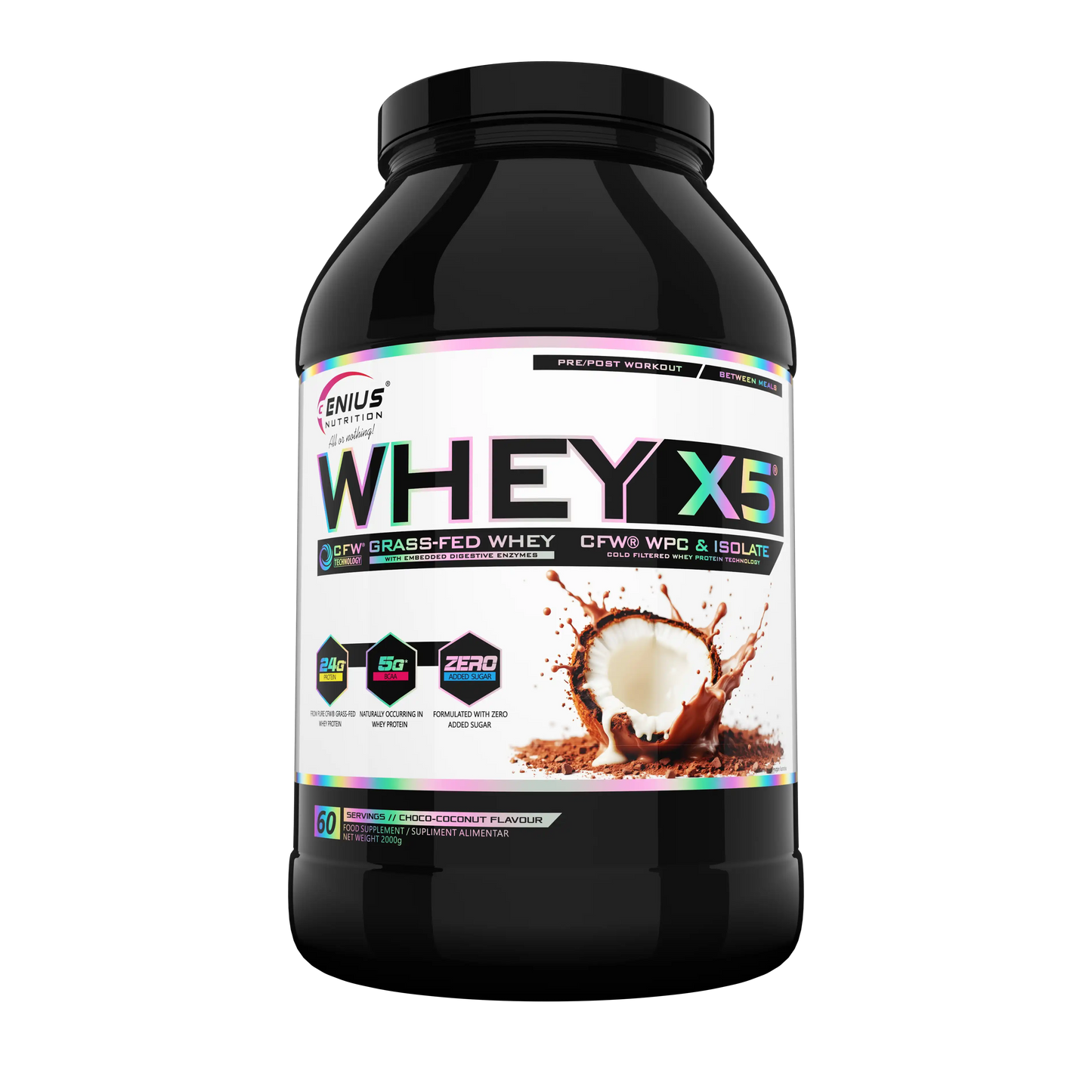 Genius Nutrition Whey-X5 | CFW® Whey Concentrate & Isolac® Whey Isolate | 25gms Protein |