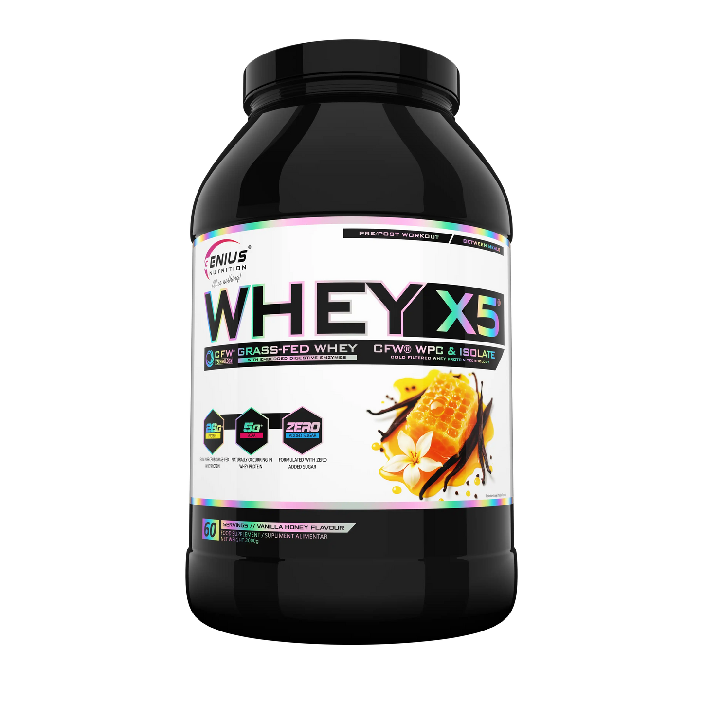 Genius Nutrition Whey-X5 | CFW® Whey Concentrate & Isolac® Whey Isolate | 25gms Protein |