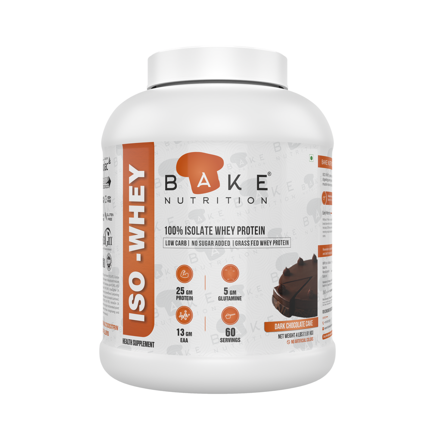 Bake Nutrition Whey ISO 90% | Grass Fed Whey | Infused with DigeZyme® and AstraGin® | 60 servings |