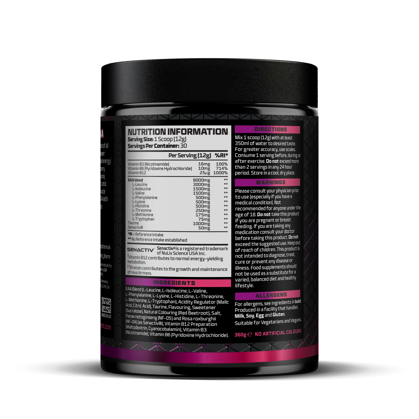 Beast Pharm EAA | 8gms EAAs | 1gm Taurine | 50mg Senactiv® |