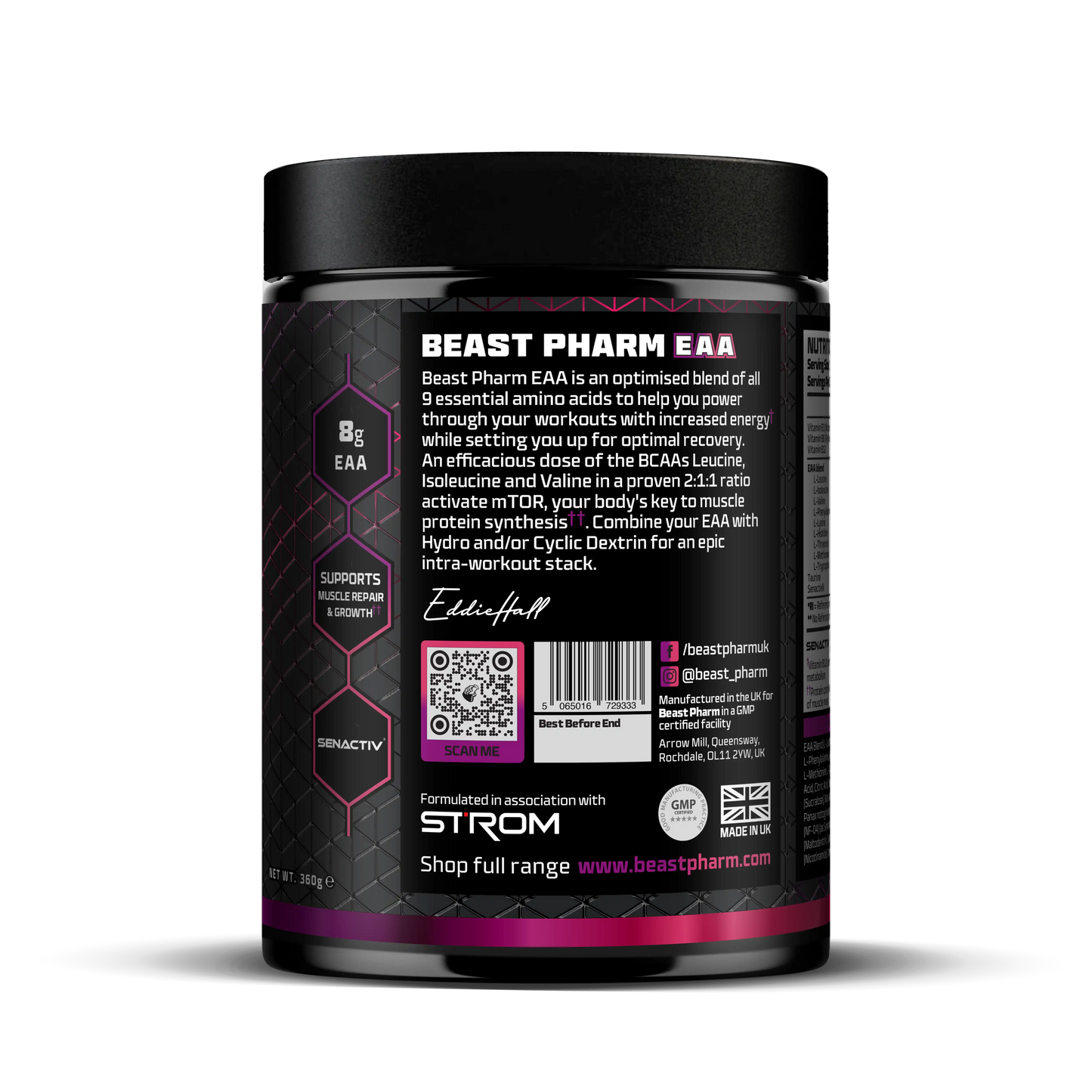 Beast Pharm EAA | 8gms EAAs | 1gm Taurine | 50mg Senactiv® |