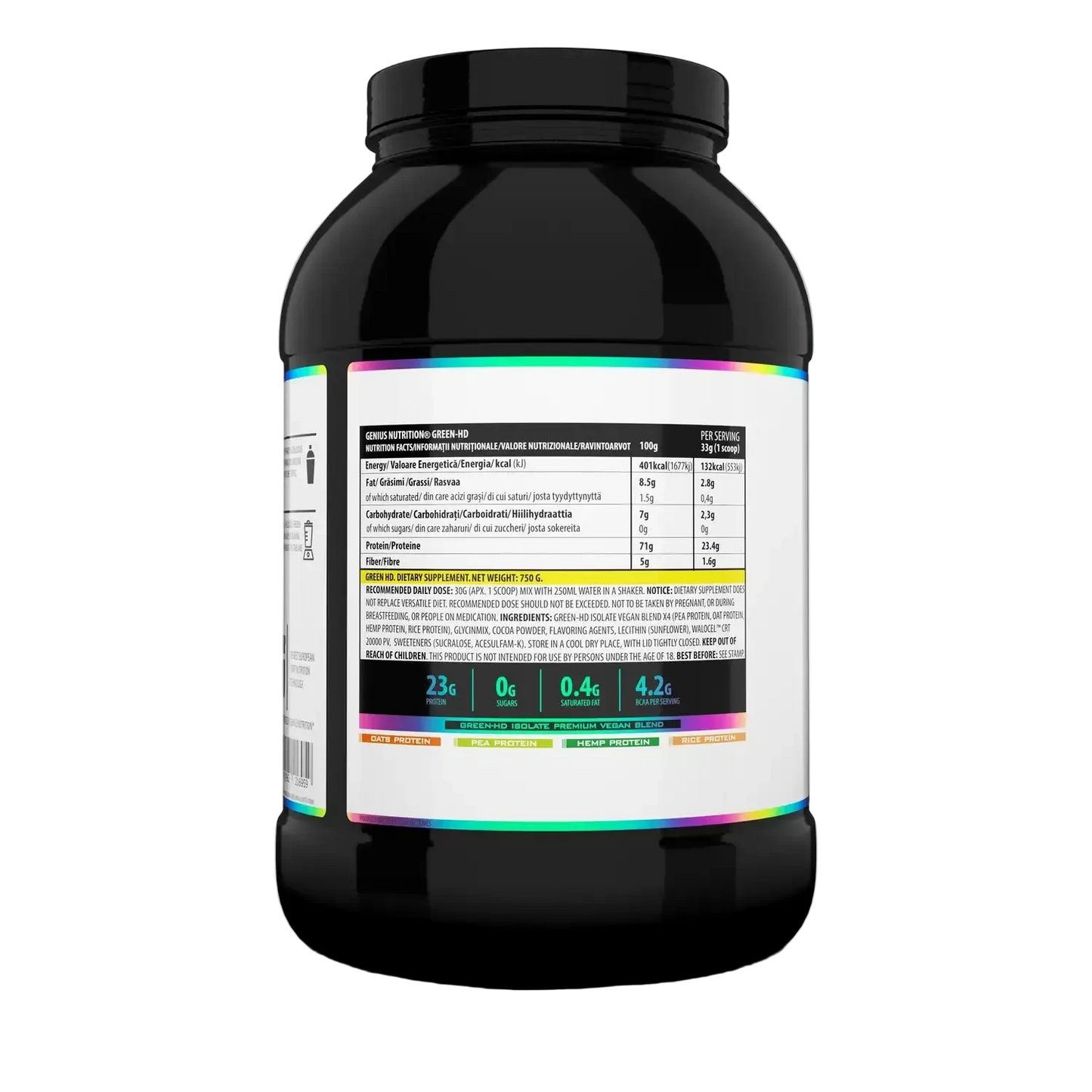 Genius Nutrition Green- HD | 23.4gms Vegan Protein | Low Carb and Fats | Chocolate Flavor
