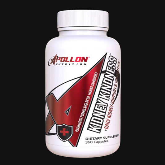 Apollon Nutrition Kidney Kindness | Comprehensive Kidney Health Management | 4gms Astragalus | 2gms Moringa Leaf | 600mg NAC | 1gms Cranberry Fruit | 600gms Grape Seed Extract