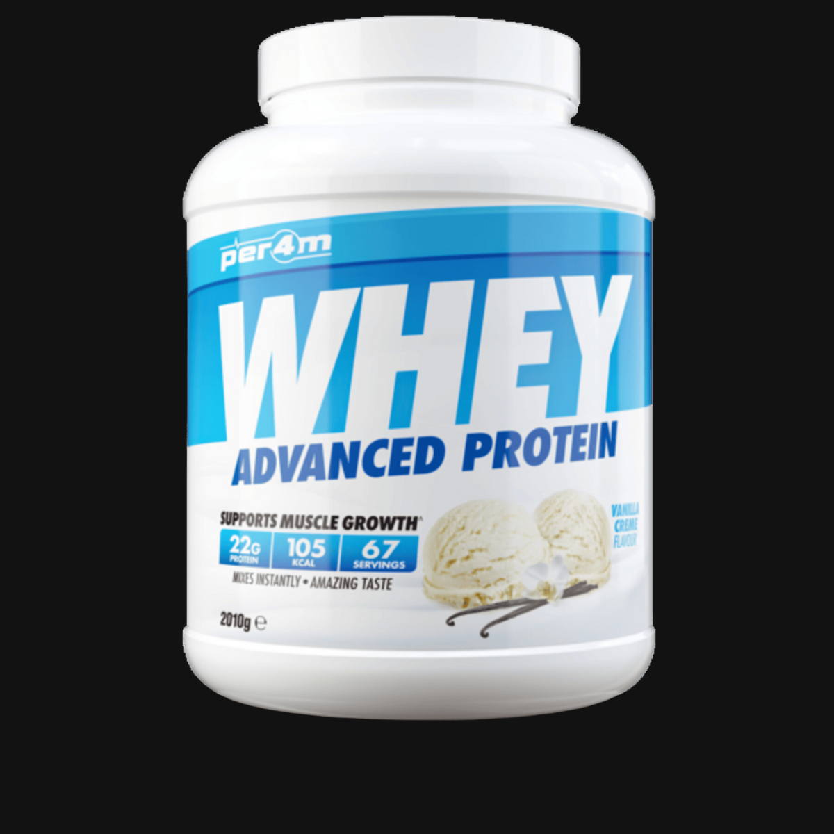 Per4m Advanced Whey | 21-22gms Protein | 113 Calories | 67 Servings | Amazing Tasting |