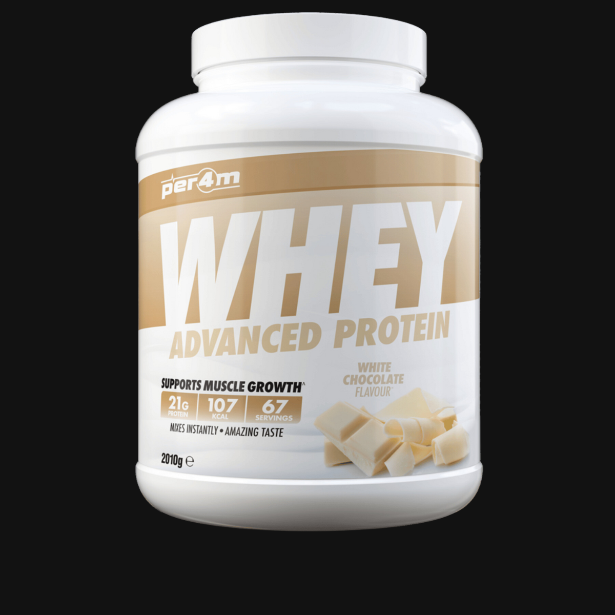 Per4m Advanced Whey | 21-22gms Protein | 113 Calories | 67 Servings | Amazing Tasting |
