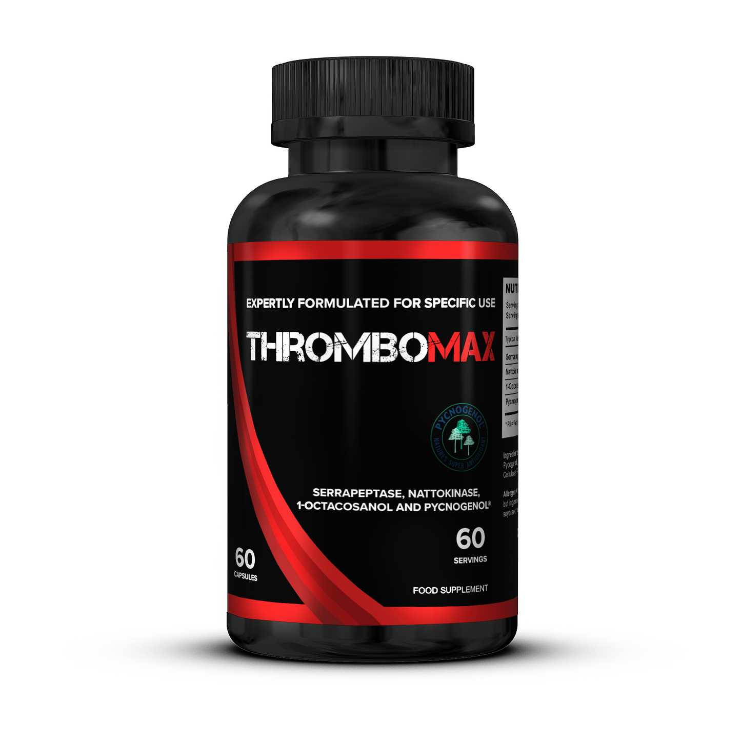 STROM Sports ThromboMax | Clinically Dosed | 2 month supply | Pycnogenol for Blood Pressure | Serrapeptase to relax blood vessels in Heart and Lungs | Nattokinase to reduce blood clots |
