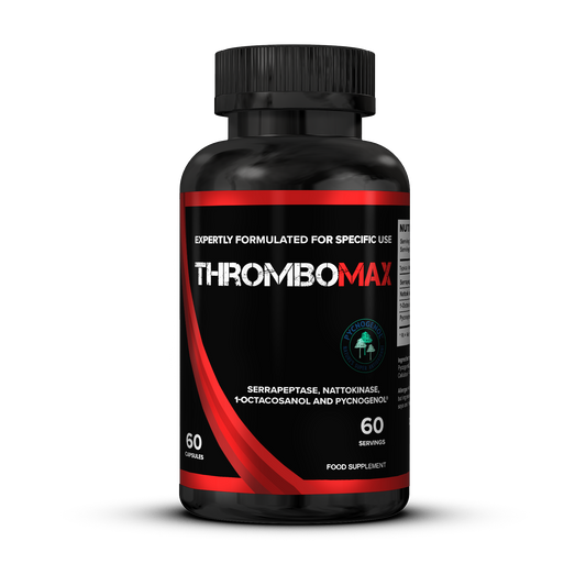 STROM Sports ThromboMax | Clinically Dosed | 2 month supply | Pycnogenol for Blood Pressure | Serrapeptase to relax blood vessels in Heart and Lungs | Nattokinase to reduce blood clots |