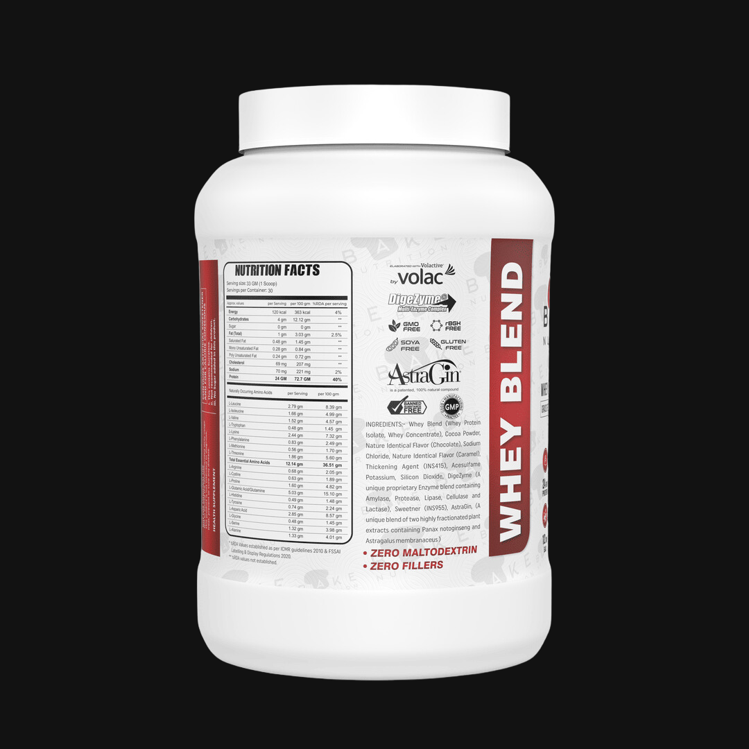 Bake Nutrition Whey Blend | Grass Fed Whey | Infused with DigeZyme® and AstraGin® | Whey Isolate & Concentrate | 27 servings |