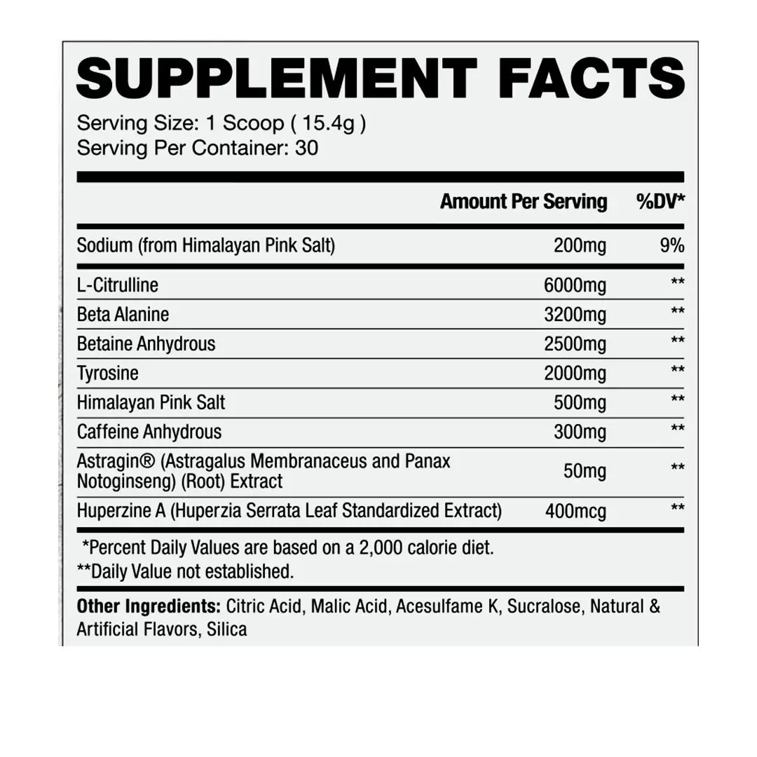 Apollon Nutrition Gym Classic | 6gms Citrulline | 2gms Tyrosine | 3.2gms Beta Alanine | 300mg Caffeine |