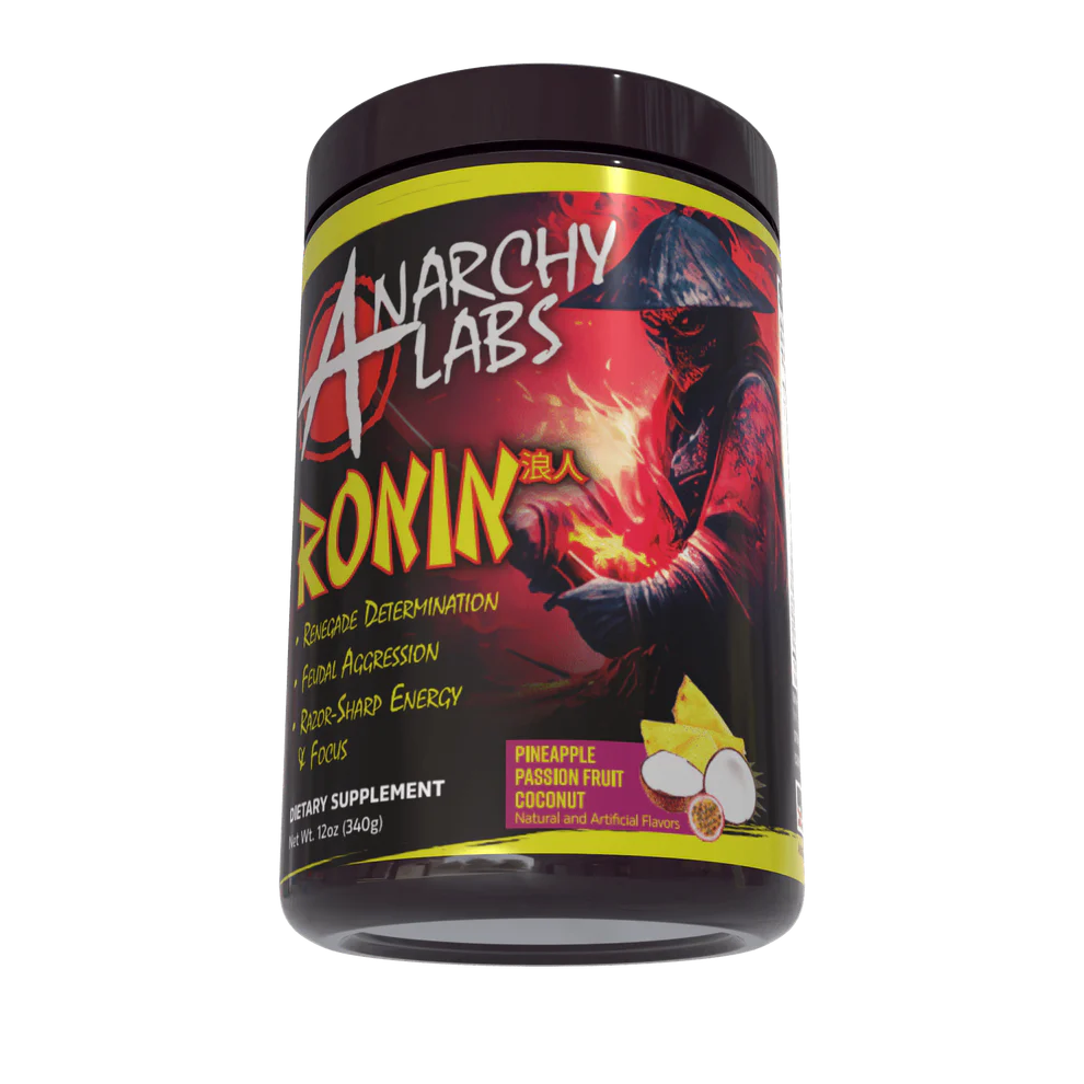 Anarchy Labs Ronin | 40/20 servings | Hardcore and Aggressive Preworkout | 700mg Caffeine | 500mg Eria Jarensis | 6.4gms of Beta Alanine | 30mg Noopept