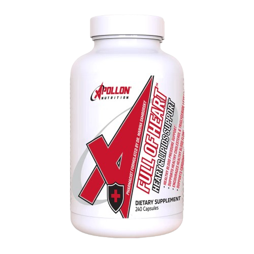 Apollon Nutrition Full Of Heart | Premium Cardiovascular Support | Cholesterol-Blood Pressure-Mitochondria-Arterial- and Inflammation Support |