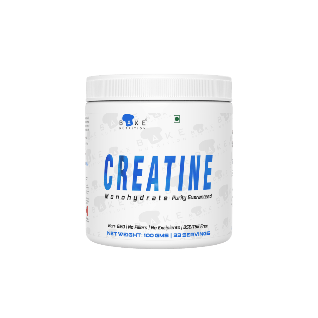 Bake Nutrition Creatine Monohydrate | 95% Purity | 100gms | 33 servings |