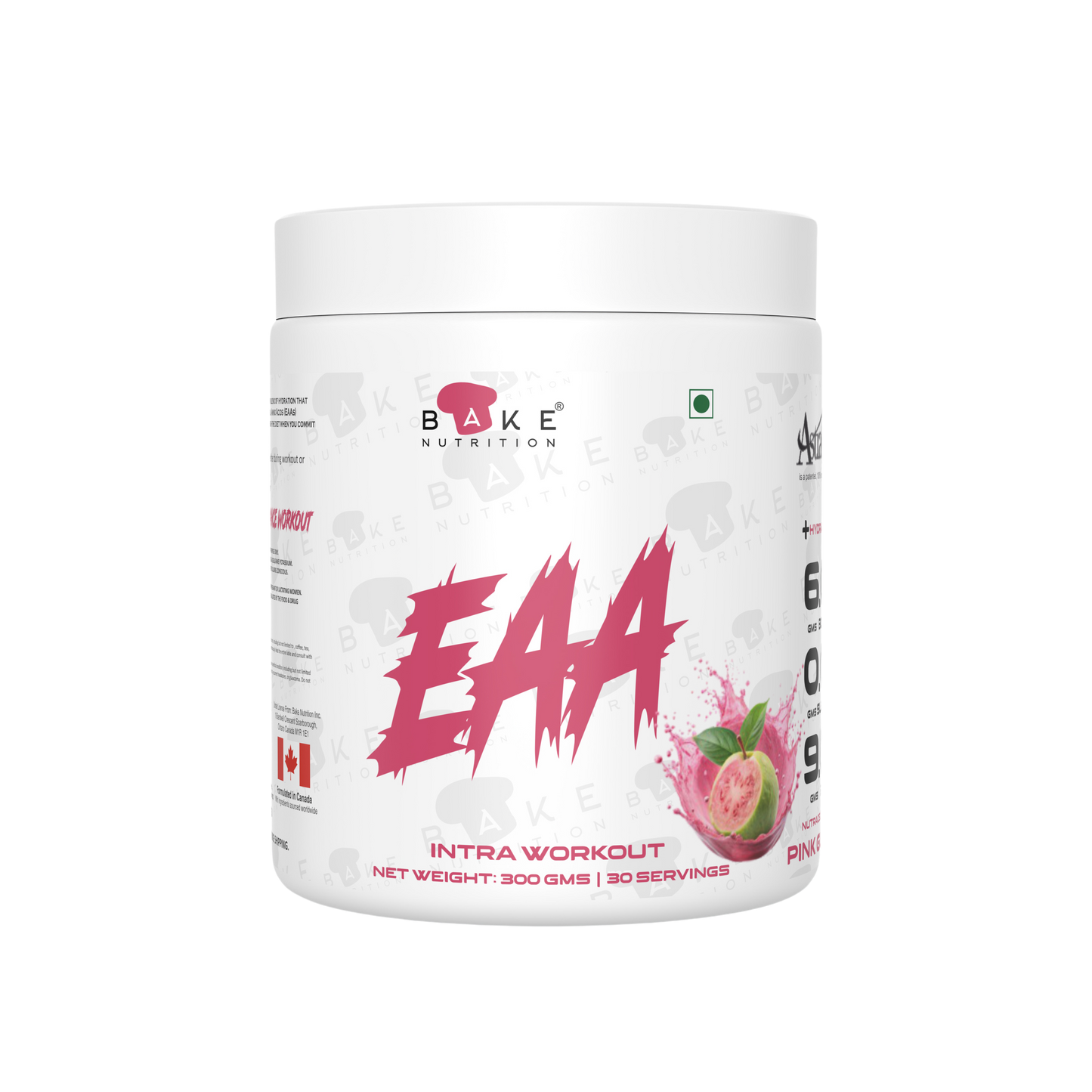 Bake Nutrition EAA + Hydration- Pink Guava | 9gms EAA | 500mg Coconut Water Powder | 500mg Taurine | 30mg Astragin |