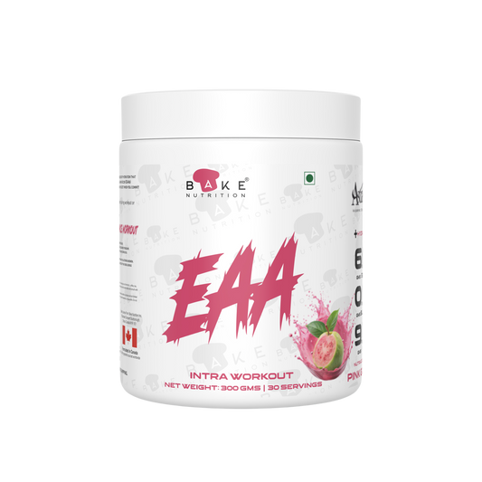 Bake Nutrition EAA + Hydration- Pink Guava | 9gms EAA | 500mg Coconut Water Powder | 500mg Taurine | 30mg Astragin |