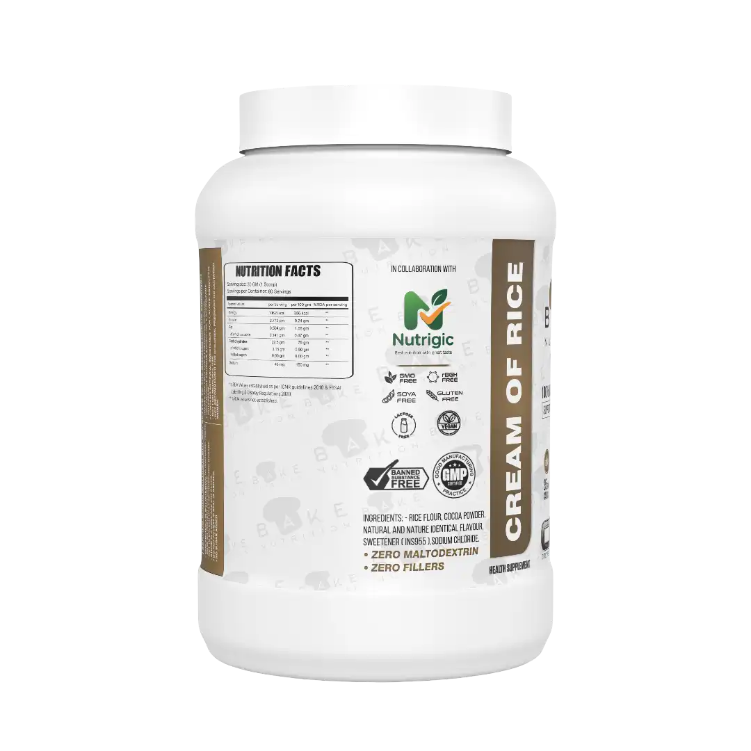 Bake Nutrition Cream Of Rice | Premium Low GI Rice | 60 Servings