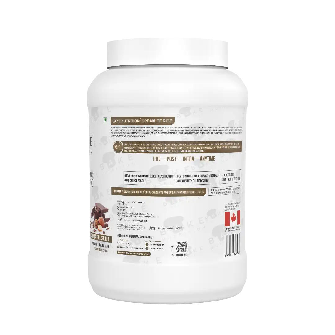 Bake Nutrition Cream Of Rice | Premium Low GI Rice | 60 Servings