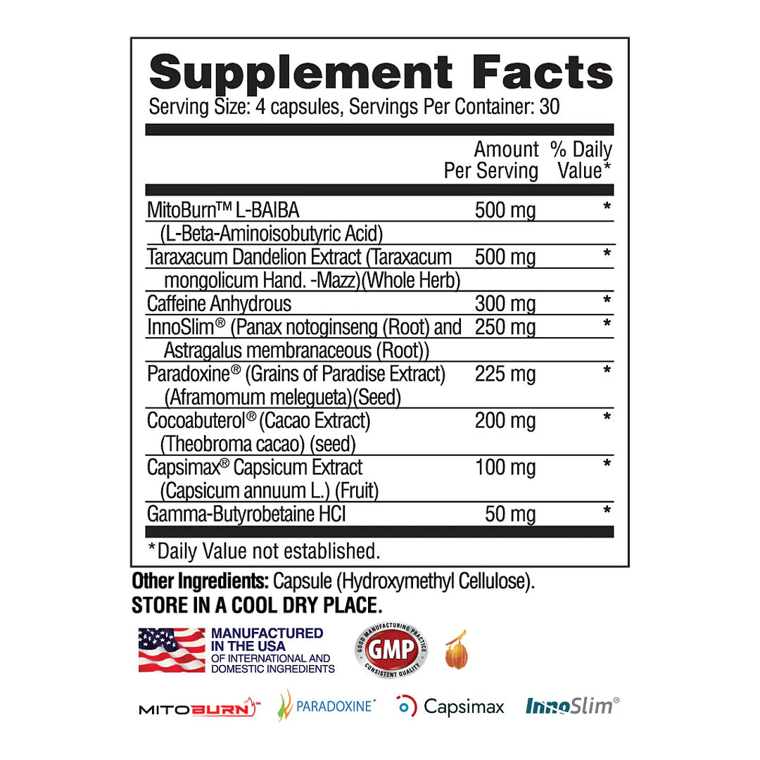 Apollon Nutrition Chaos Fat Burner | 4 Patented fat burning ingredients | Appetite Suppression | Mood Elevation |