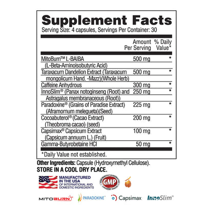 Apollon Nutrition Chaos Fat Burner | 4 Patented fat burning ingredients | Appetite Suppression | Mood Elevation |