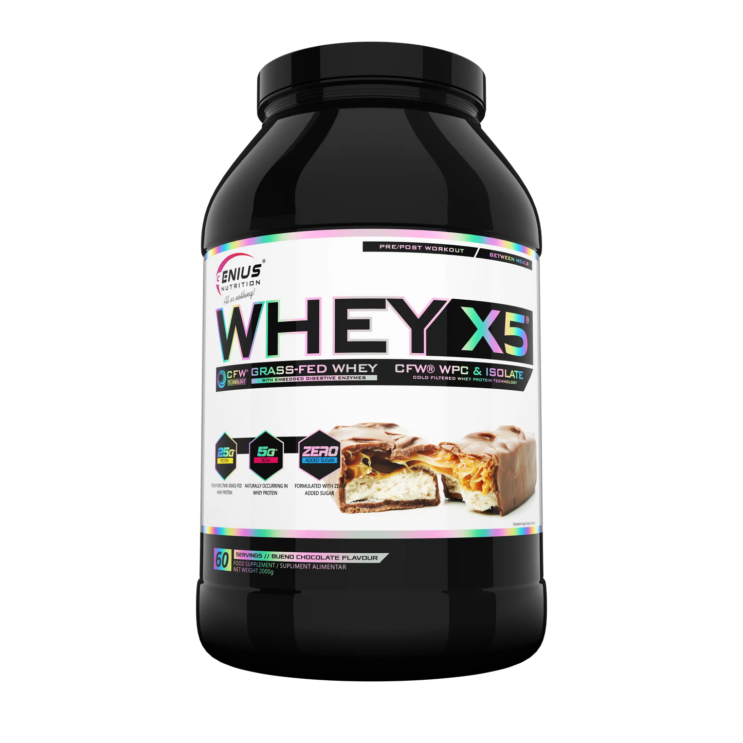 Genius Nutrition Whey-X5 | CFW® Whey Concentrate & Isolac® Whey Isolate | 25gms Protein |