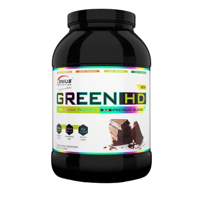 Genius Nutrition Green- HD | 23.4gms Vegan Protein | Low Carb and Fats | Chocolate Flavor
