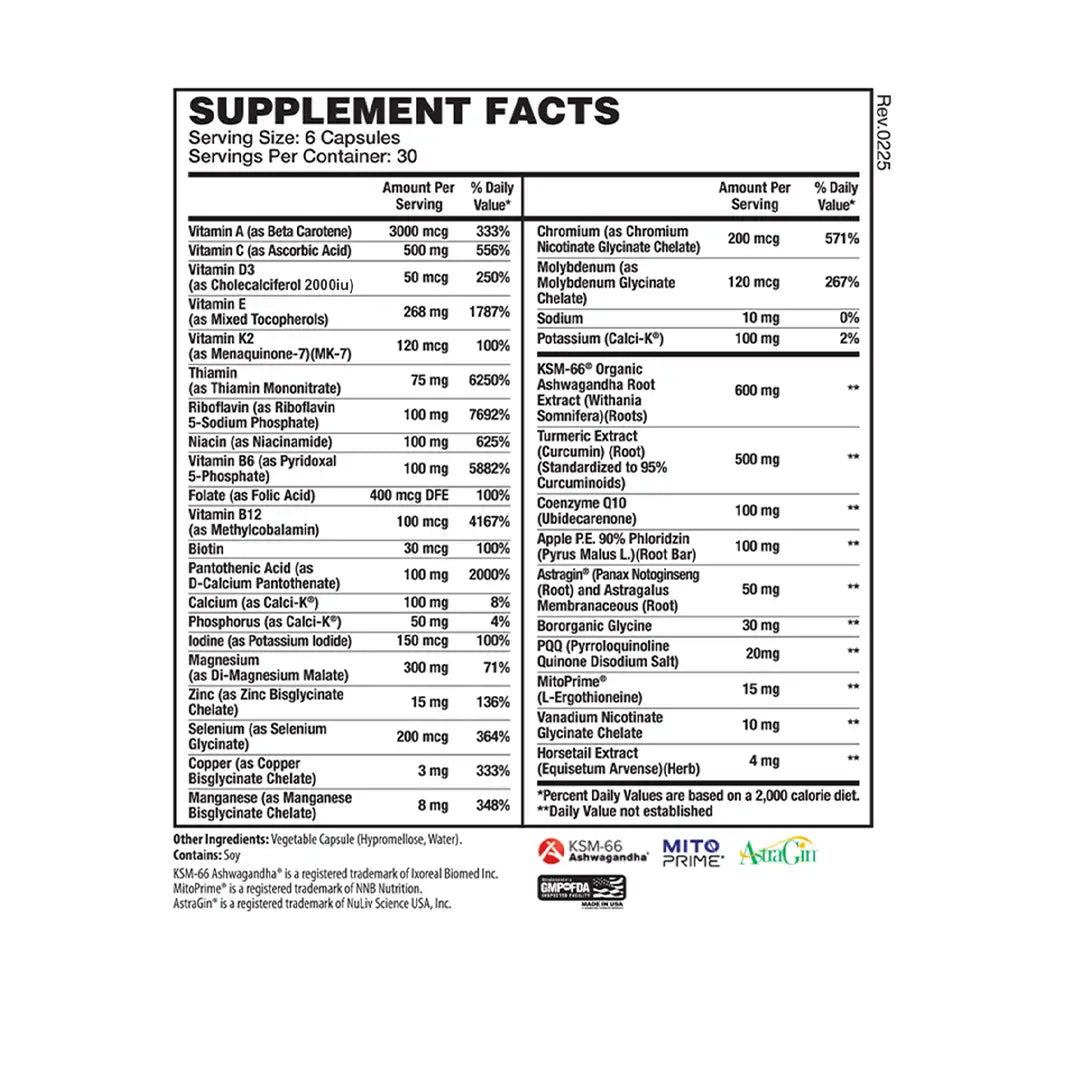 Apollon Nutrition Multi- Premium Multi Vitamin and Mineral | NEW and IMPROVED! |
