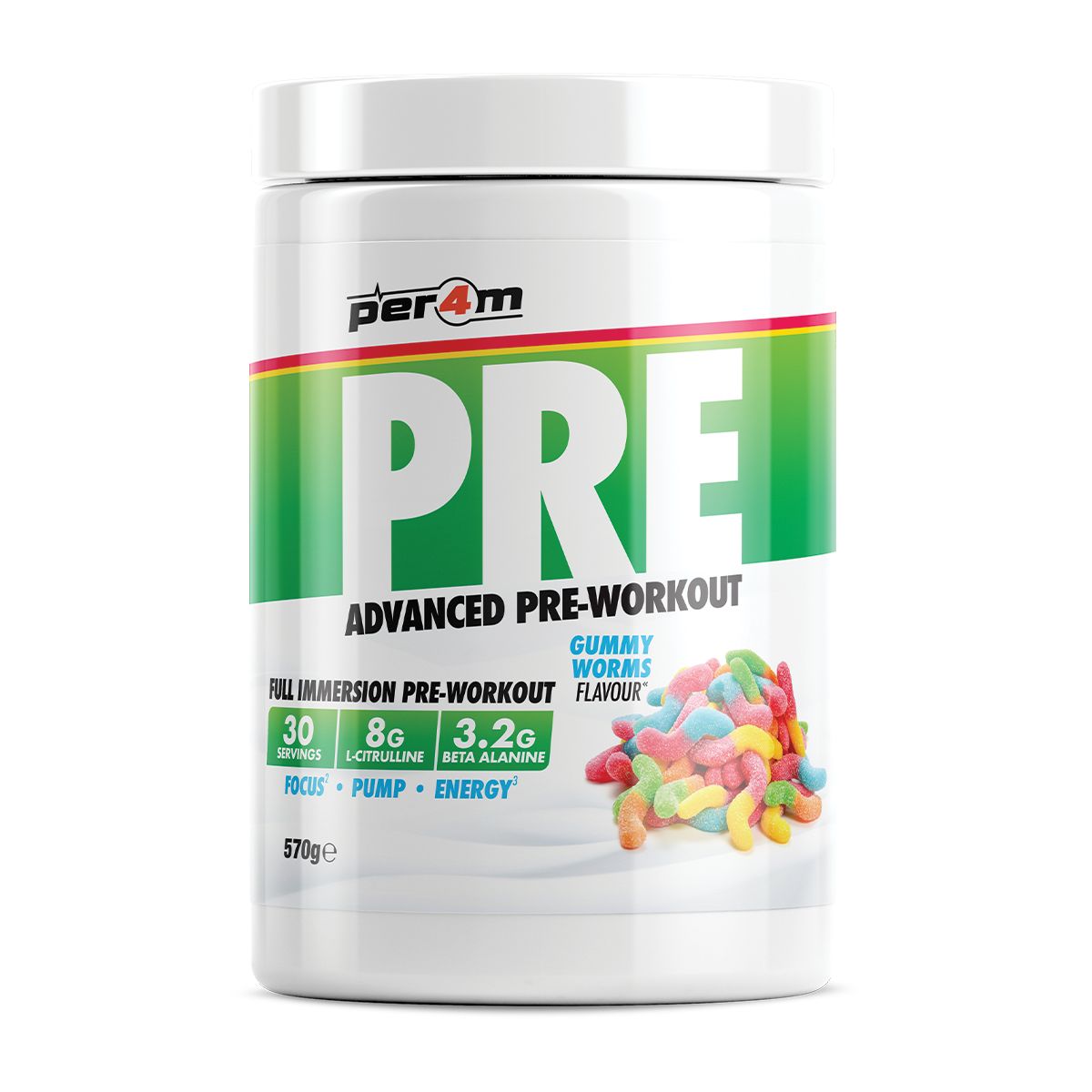 Per4m PRE | 30 Servings | 8gms Citrulline | 300mg Caffeine | 1000mg Tyrosine | 205mg CPD Choline