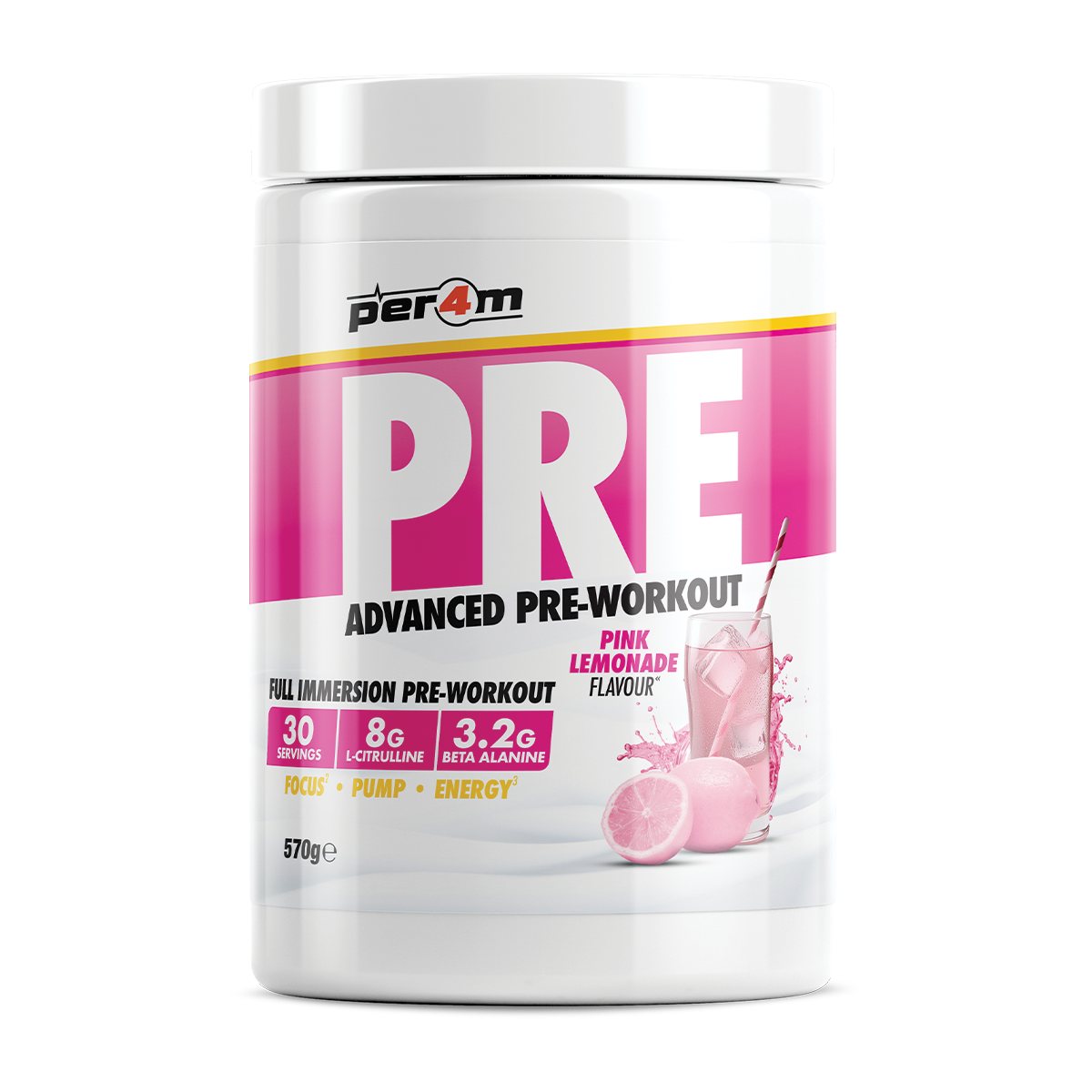 Per4m PRE | 30 Servings | 8gms Citrulline | 300mg Caffeine | 1000mg Tyrosine | 205mg CPD Choline