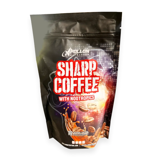 Apollon Nutrition Sharp Coffee | Premium Nootropic Stimulant Brew | 350mg Caffeine | 3gms Tyrosine | 500mg CPD Choline |