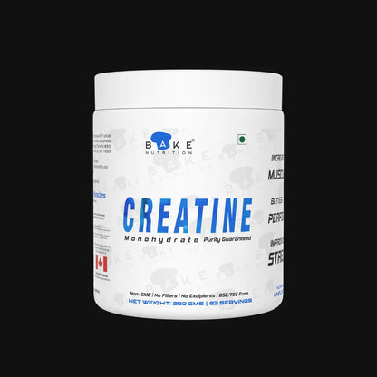 Bake Nutrition Creatine Monohydrate | 95% Purity | 250gms | 83 servings |