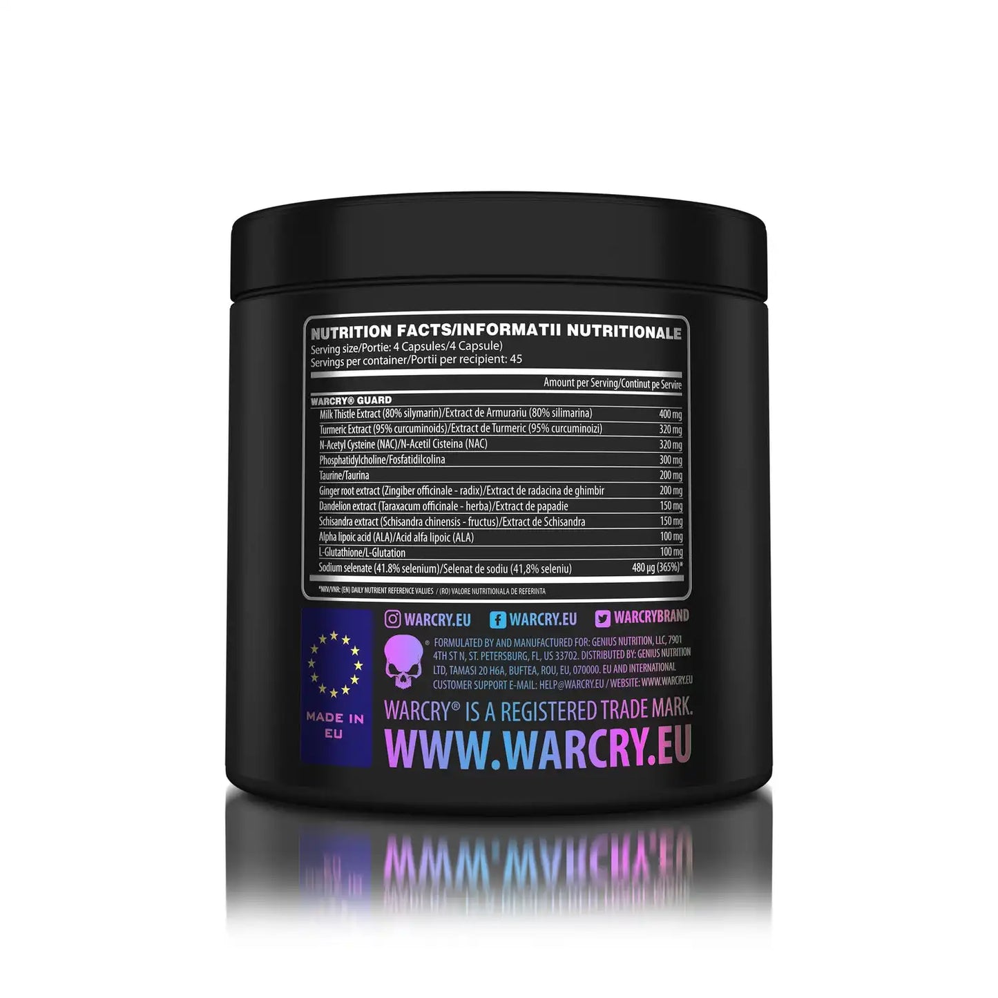 Genius Nutrition WarCry Guard | 45 Servings | Liver and Kidney Support | Stress and Inflammation Support |