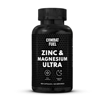 Combat Fuel Zinc & Magnesium Ultra | 100% Transparent & Clinical Dosages | 2000mg Magnesium Glycinate | 48mg Zinc Monomethionine | 10mg B6 |