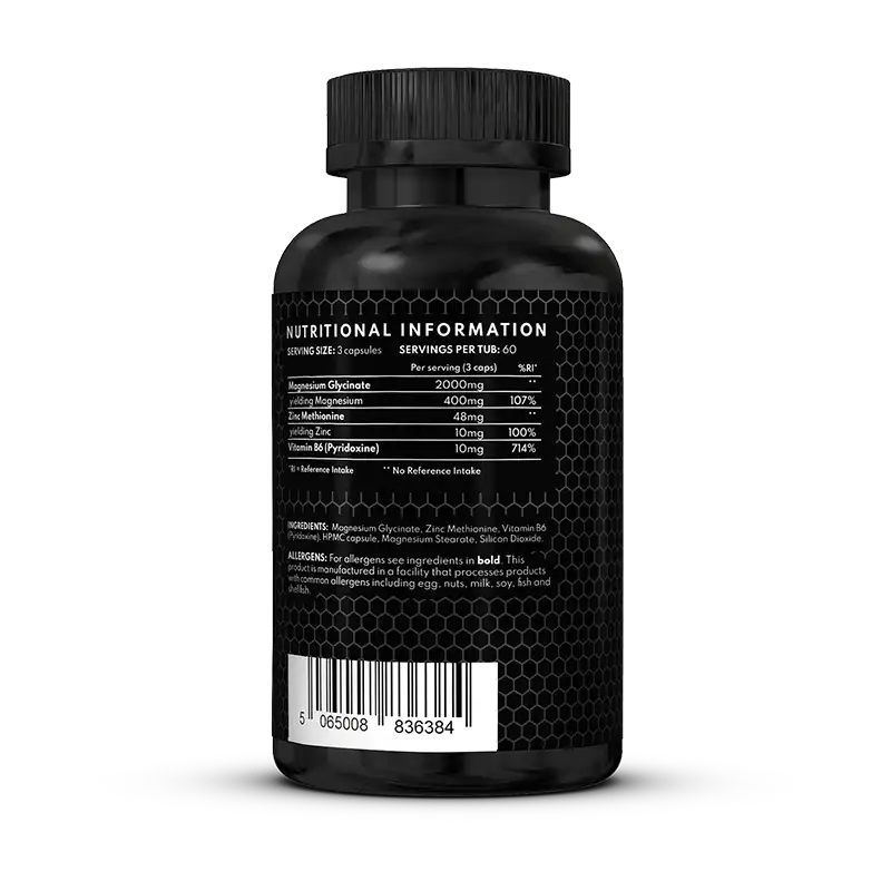 Combat Fuel Zinc & Magnesium Ultra | 100% Transparent & Clinical Dosages | 2000mg Magnesium Glycinate | 48mg Zinc Monomethionine | 10mg B6 |