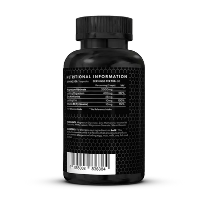 Combat Fuel Zinc & Magnesium Ultra | 100% Transparent & Clinical Dosages | 2000mg Magnesium Glycinate | 48mg Zinc Monomethionine | 10mg B6 |